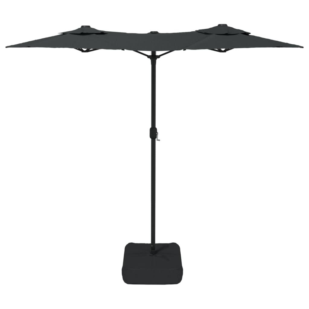Vidaxl Podwójny Parasol Ogrodowy Z Led, Antracytowy, 316X240 Cm