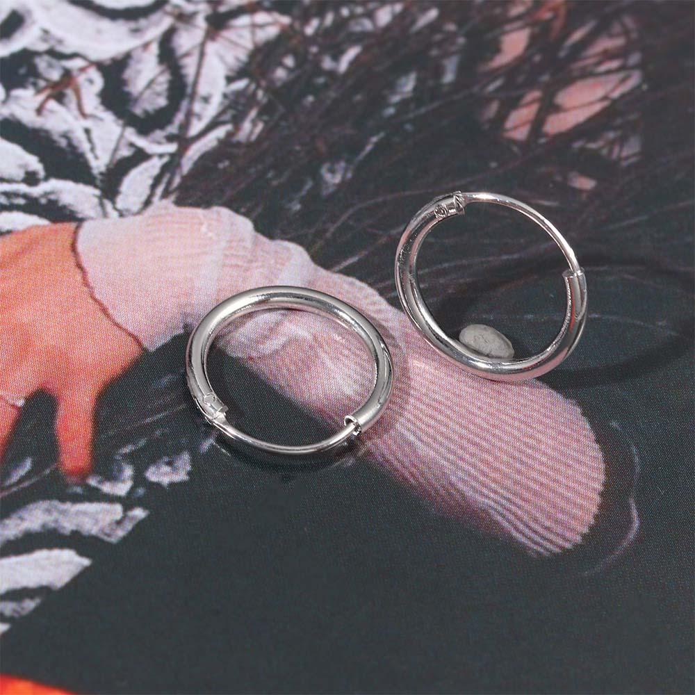 Girls Creative Silver 3 Size Small Circle Gold Hip-Hop Round Earring Fashion Jewelry Hoop Earrings