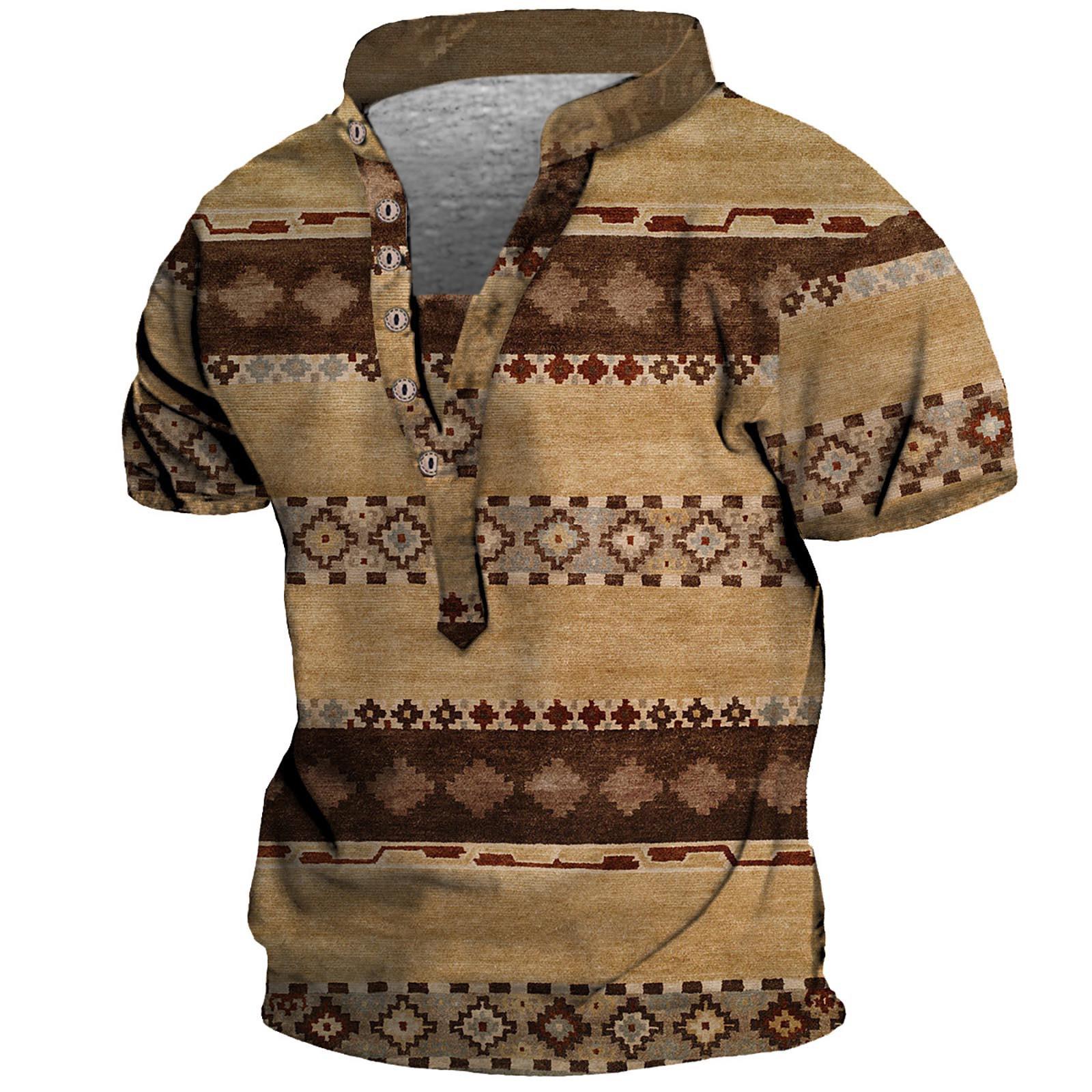 

Европейские и американские мужские винтажные топы с цифровой печатью и короткими рукавами M хаки