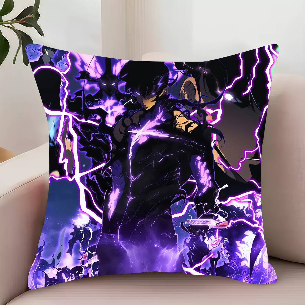 Bilibili S-Solo Anime L-LevelingS Pillow Case Decor Protective Covers Comfortable Soft for Sofa Living Room Home Office