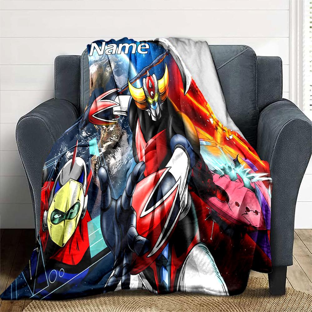 Customiz Name Personality UFO Robo Grendizer Blanket Soft &Warm Sofa Office Bed Travel Lunch Break Blanket, Gift Suitable All Seasons