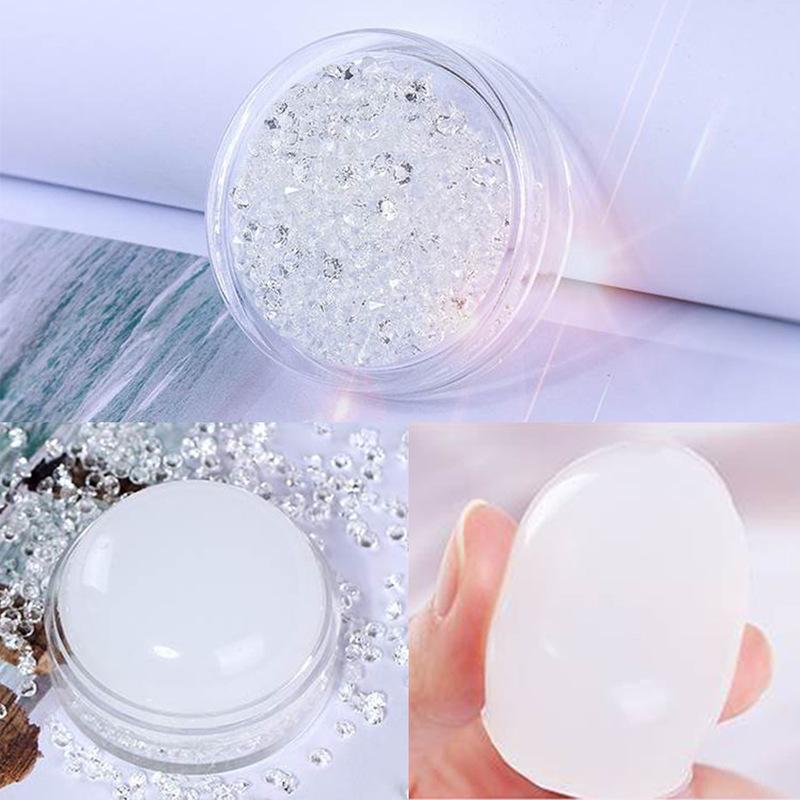1 Pc Clear Jelly French Nail Tool Nail Polish Print Nail Seal Stamp Template Transfer Stamper Silicone Refill Head