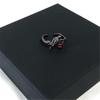 Elegant Crow Ring with Red Gemstones Dark Aesthetic Jewelry Alternative Fashion Gothic Accessory for Halloween Party