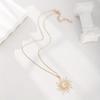 Exquisite Sunflower Pendant Necklace with Micro-Inlaid Zirconia