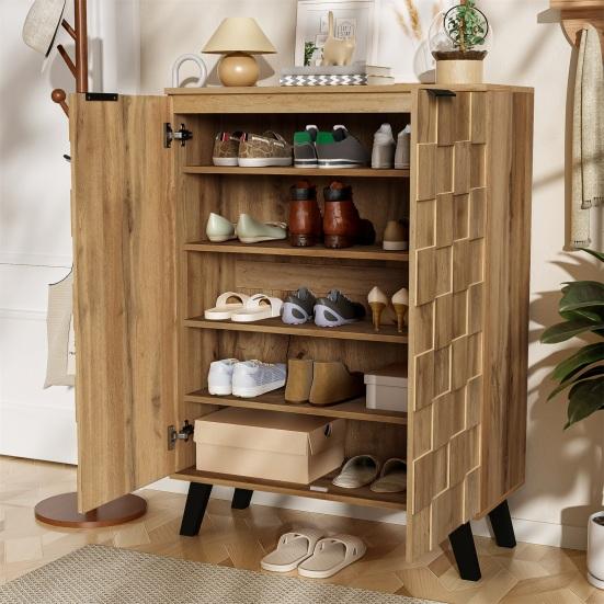 Sideboard, Modern Shoe Cabinet with 5 Compartments, Dimensions 80.5 X 35 X 109.5 Cm, Adjustable Shelves