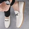 Fashion Handmade Moccasins Genuine Leather Loafers for Men Simple Business Male Walking Shoes Slip-On Flats Fashion Design Casual Shoes