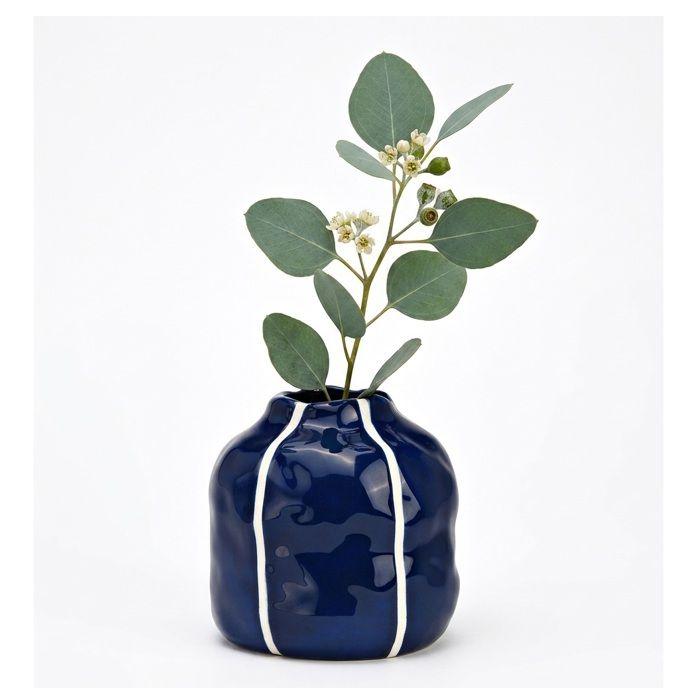 Vase - EDEN - 12x12 cm - Bleu - Céramique - Intérieur
