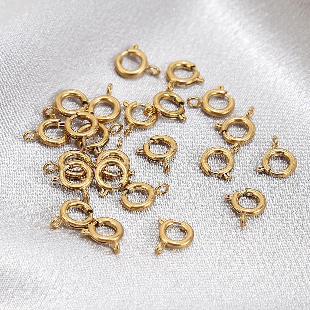 Vacuum-Plated Stainless Steel Spring Clasp Connector for DIY Jewelry