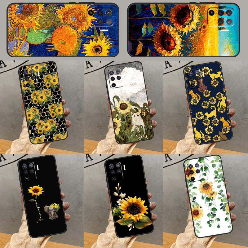 Beautiful Yellow Sunflower Phone Case For Oppo A79 A18 A38 A58 A78 A98 A17 A40 A60 A80 A16 A76 A96 A15 A74 A94 A54 A77