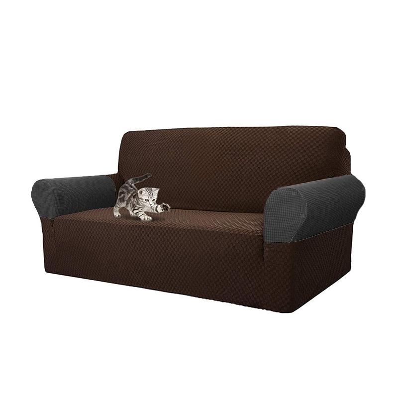 2Pcs/Set Couch Chair Protector Removable Armchair Covers Replaceable Solid Color Modern Polyester Fiber Armrest Arm Stretch Sofa