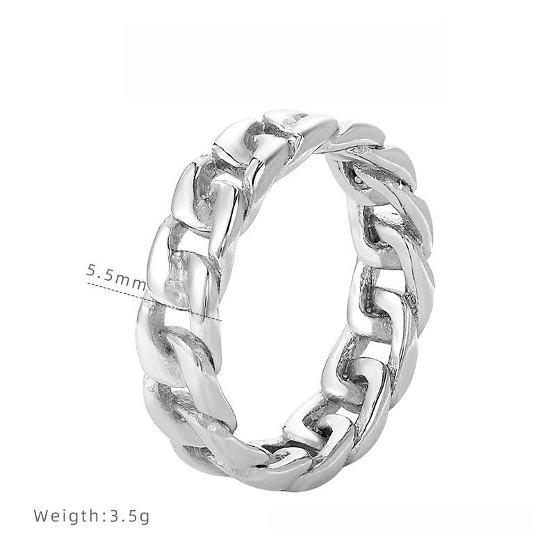 

Кольцо-цепочка из титановой стали с вакуумным напылением, женское, нишевое, высококлассное, легкое, роскошное, простое украшение 7