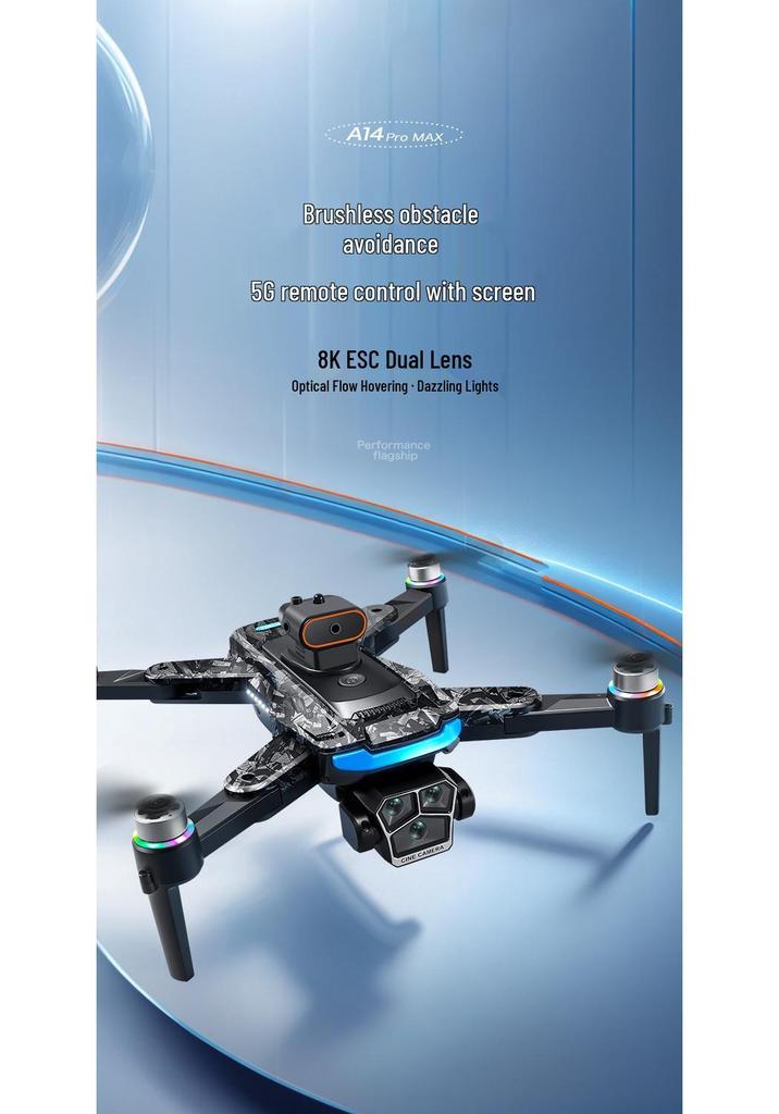 A14 GPS Drone: 4.5-Inch Screen, Brushless, Auto-Return, Intelligent Obstacle Avoidance, Optical Flow Control