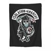 Deka SOA Sons Of Anarchy, flanelová lehká deka, přehoz na pohovku, ložní prádlo, kancelářské přehozy, přehoz na postel