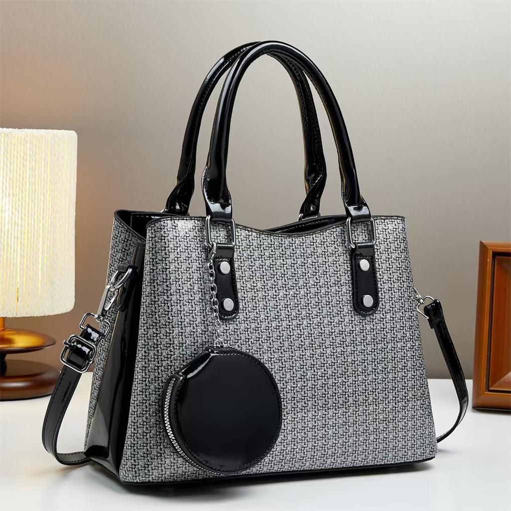 Women‘s Lightweight Tote Bags with Top Handle Crossbody Purses Handbag and Purse Faux Patent Leather Top-handle Work Shoulder Satchel for Women