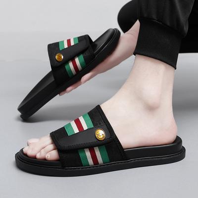 Cool Slippers Trend Korean Version Thick-soled Non-slip Beach Shoes Men's Fashion Personality Home Wear Men's Slippers