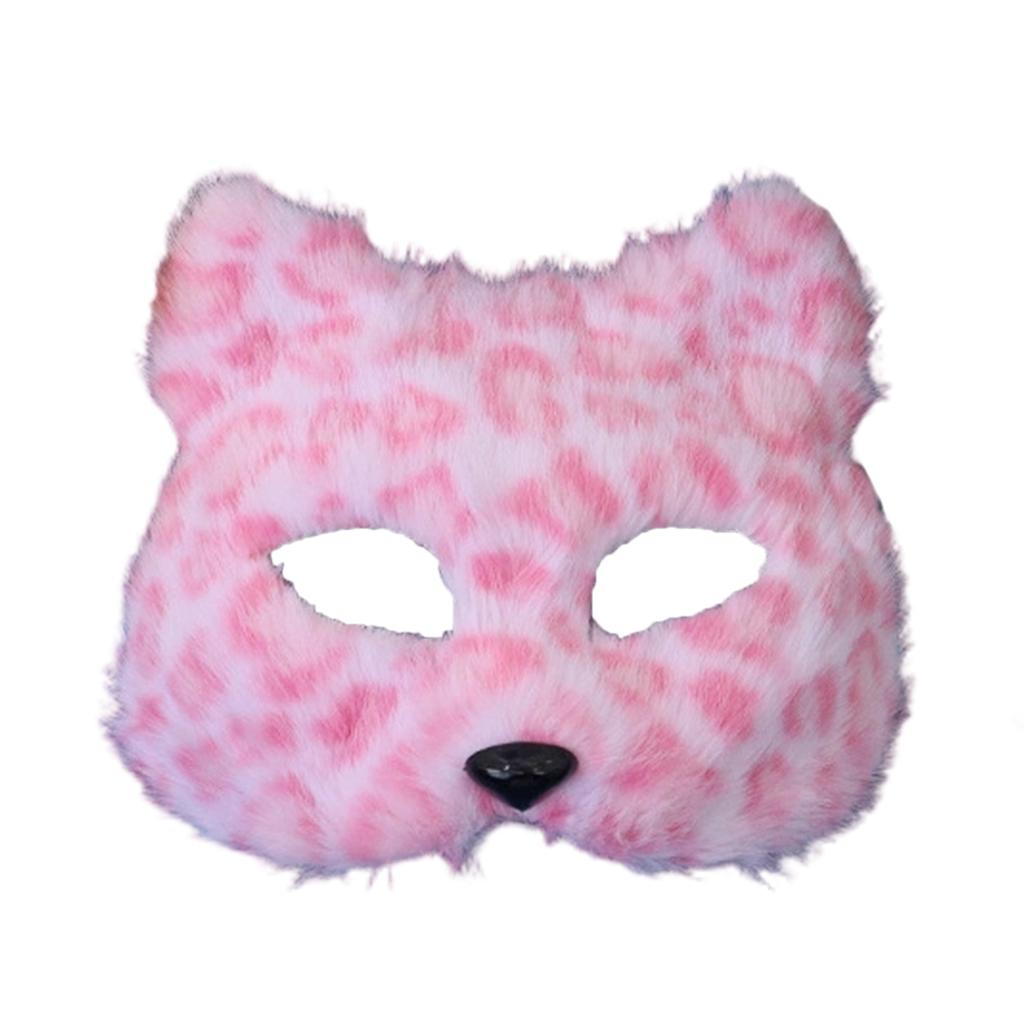 Maschera di Volpe Lupo Peluche Gatti Maschera Mezza Faccia Maschera per Occhi Volpi Gatti Lupo Costume Cosplay per Halloween Mascherate