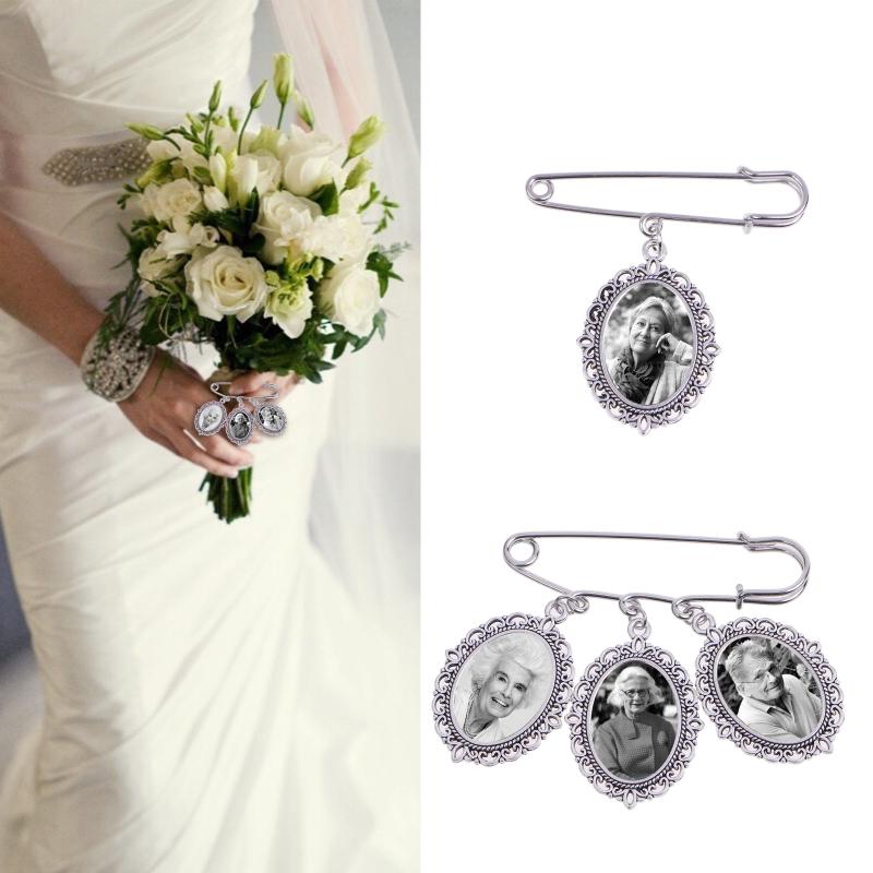 Wedding Bouquet Glamour Bridal Bouquet Photo Glamour Lace Oval Bridal Pendant Memorial Angel Photo Ornament Party Decor