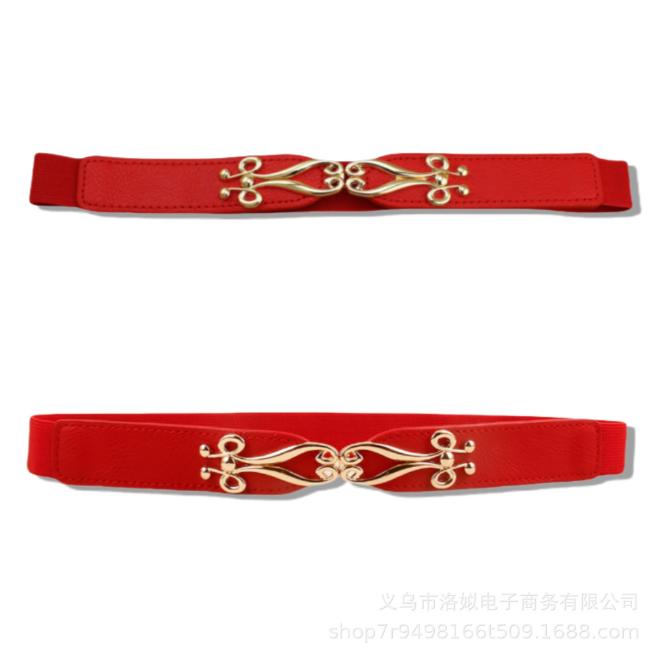 

Женский эластичный декоративный пояс, модный пояс для талии и юбки One Size красный