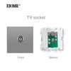 EIOMR A6 Series Grey Flame Retardant PC Panel Wall Switch EU Socket HDMI-compatible USB Type-C 2.1A Charger TV RJ45 Module DIY