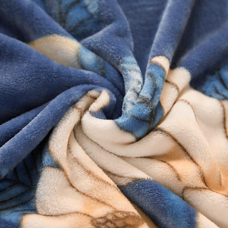 1pc Flannel Fleece Blanket for Beds Flower Printed Coral Fleece Blanket for Winter Warm Thow Blanket Single/Queen/King Plaids