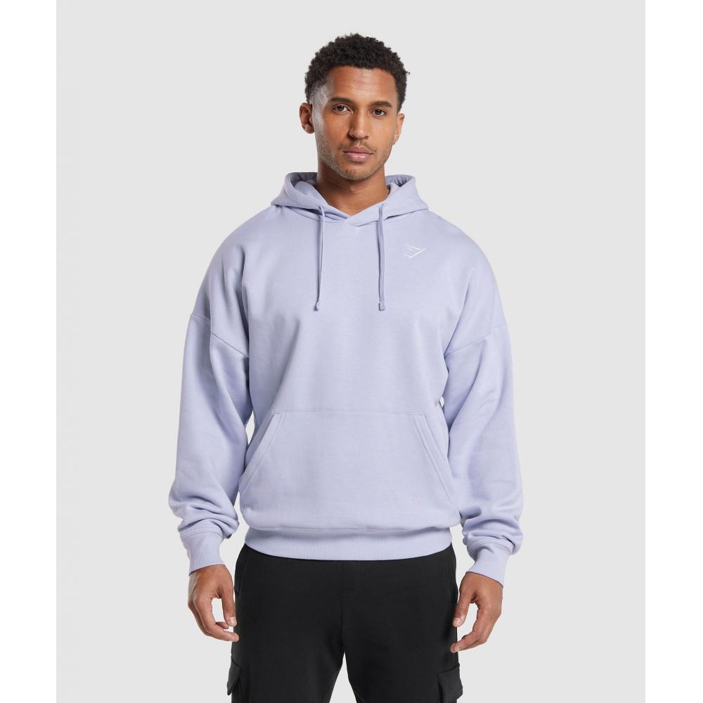 

GYMSHARK Crest Oversized Hoodie Silver Lilac A5A8O PBVS M