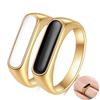 Gothic INS Signet Rings for Men Punk Black Gold Color Tone Stainless Steel Chunky Boys Teens Fraternal Jewelry