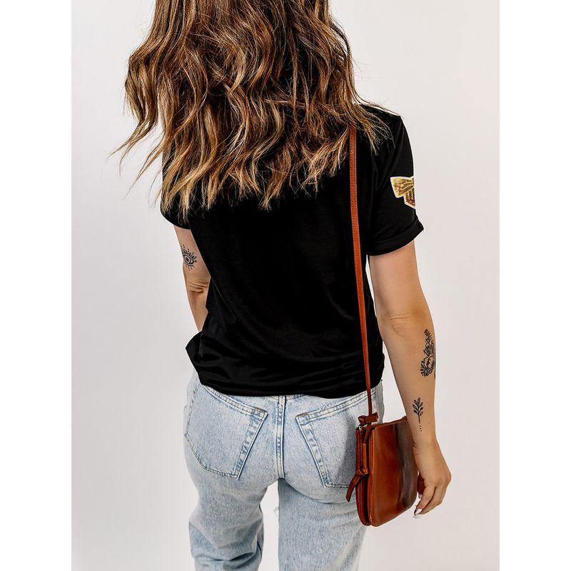 American Acelitt Sequins Bow Short Sleeve T-shirt Women 2025 Summer New Personality All-matching Pullover Women