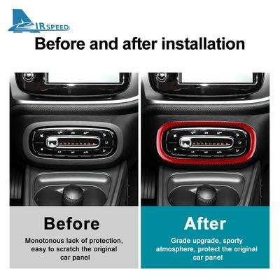 Real Soft Carbon Fiber For Mercedes Benz Smart 453 Fortwo/Forfour 2016 2017 2018-2025 Car Center Control AC Panel Trim Sticker