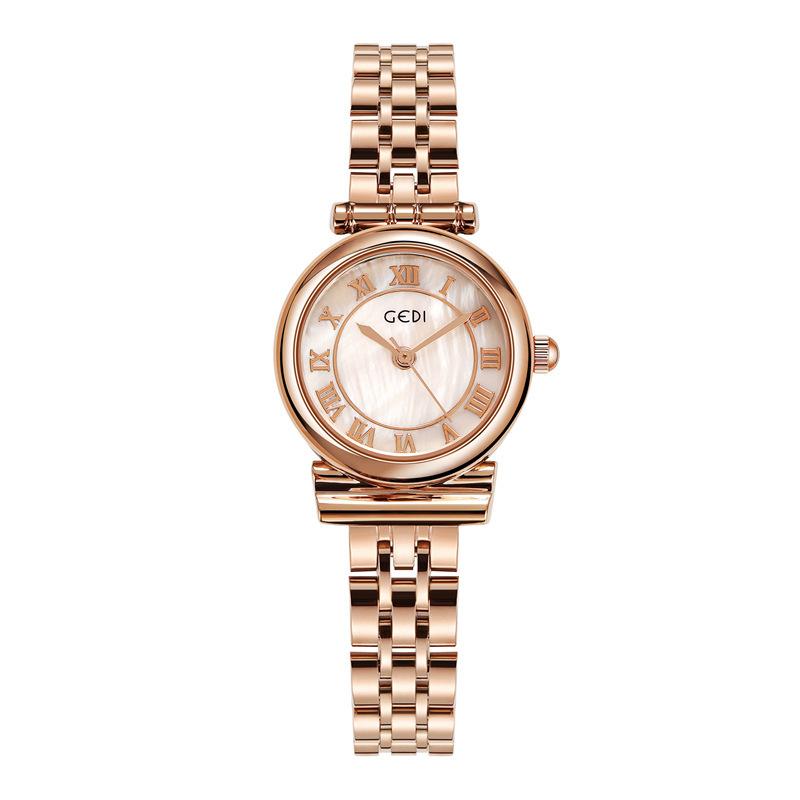 High-Value Retro Roman Dial Casual Quartz Waterproof Steel Belt Watch