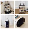 BEIBAOBAO New Cute Cartoon Cat Round Handbags High Texture PU Waterproof Women's One Shoulder Bag Popular Niche Small Basket Bags for Goddess Day Gift