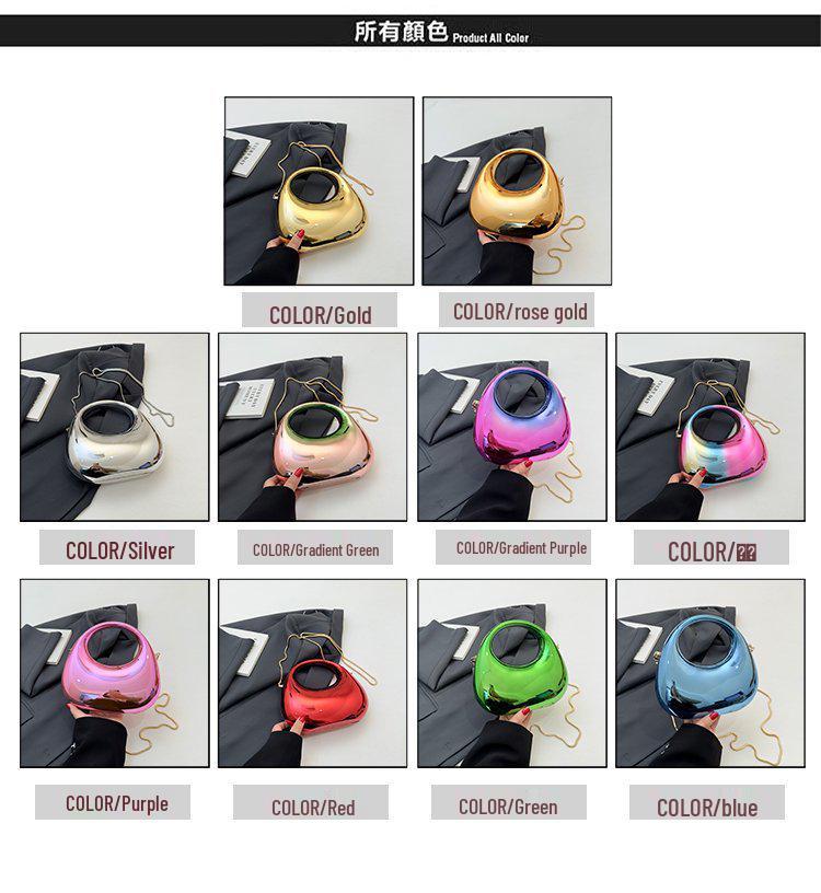 Wysokiej klasy kolorowa torebka wieczorowa w kształcie półksiężyca - Modna europejska i amerykańska moda 2025, damska torba na ramię crossbody