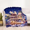 Christmas Village Lights Customize Your Name Blanket Gift Customizable Blanket Soft & Cozy Throw For Bed Picnics Seaside Office Chair All-Season Use