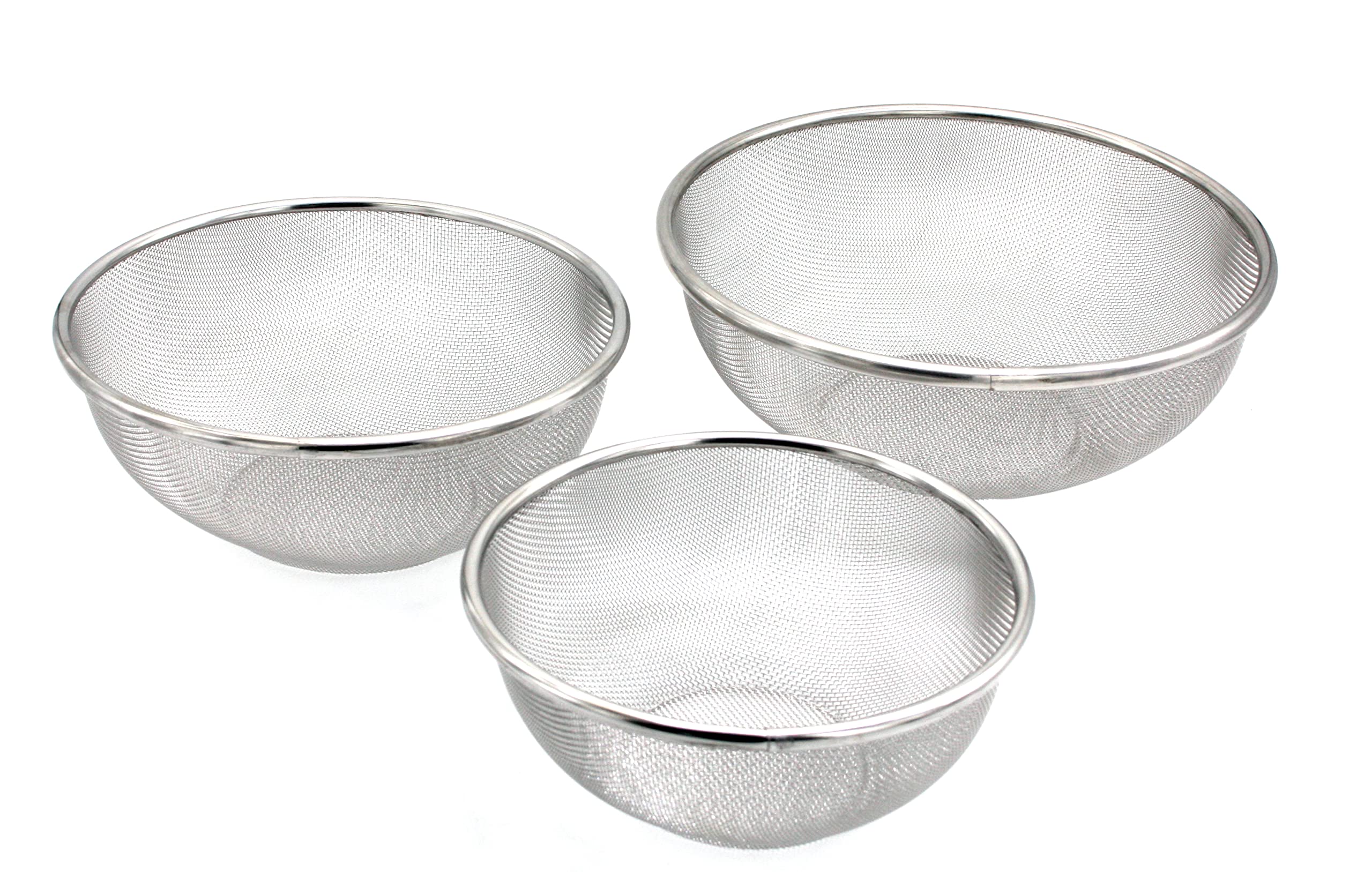 

Made in Japan Stainless Steel Colander Set - 18-8 (19.5cm + 22.5cm + 25.5cm) M-1
