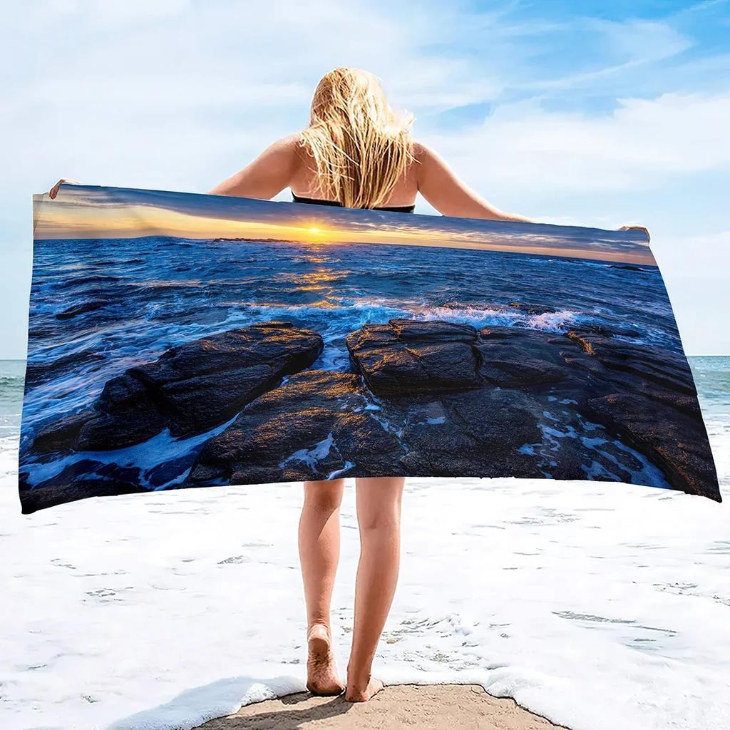 Natural Scenery SeaWorld Beach Towel,Oversized Microfiber Pool Towel forTravel,Quick Dry Towel Lightweight Sand Proof Bath Towel
