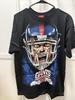 Vintage tričko New York Giants Pánské Velikost L Černé Fotbalová helma NFL Krátký rukáv Unisex Tričko