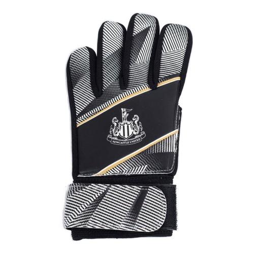 Newcastle United FC Childrens/Kids Fuse Crest Goalkeeper Gloves bianco/nero