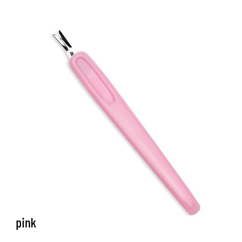 Stainless Steel U-Shaped Cuticle Fork, Pusher & Trimmer for Nail Art розовый