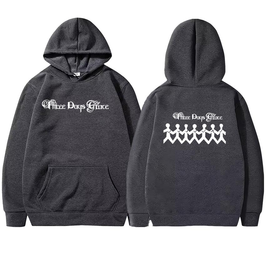 I Three Days of Grace Album Hettegenser Dobbeltsidig Fleece Høst Vinter Pullover Menn Kvinner Langermet Genser