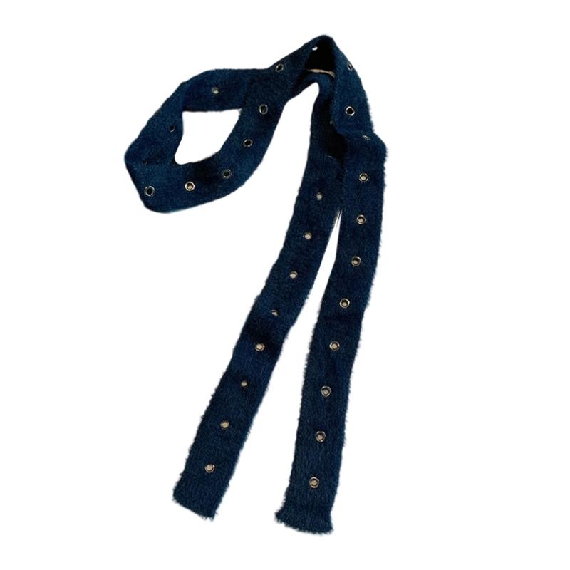 Hollows Knitted Plush Scarf Long Stripe Winter Wrap Acrylic Blend Soft Unisex Accessory For Women Men Kids