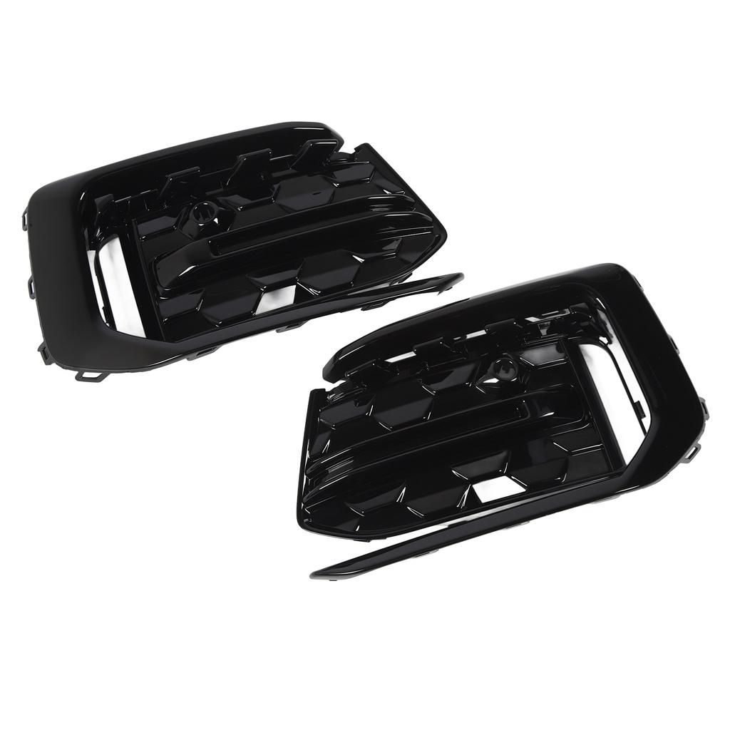Fog Light Grille Set Left Right Glossy Black Impact Resistant Stylish for A6 C8 PA Sport 2022