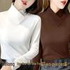 Women's Half-High Collar Fleece Base Layer Shirt – Versatile Long Sleeve T-shirt for Autumn/Winter.