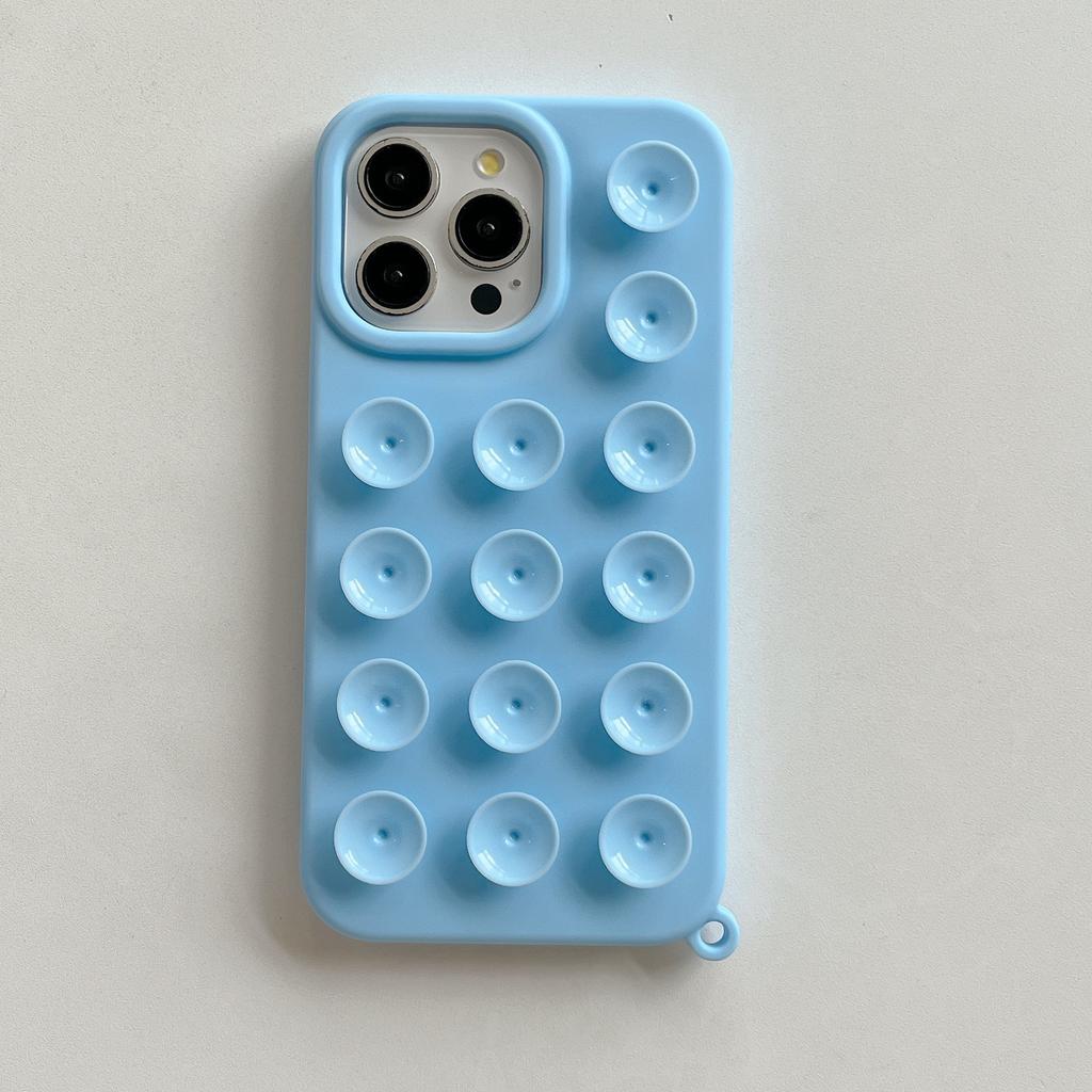The New Silicone Airbag Suction Cup Case Is Suitable for Apple 16promax Mobile Phone Case 15pro Strong Suction 14 Candy Color