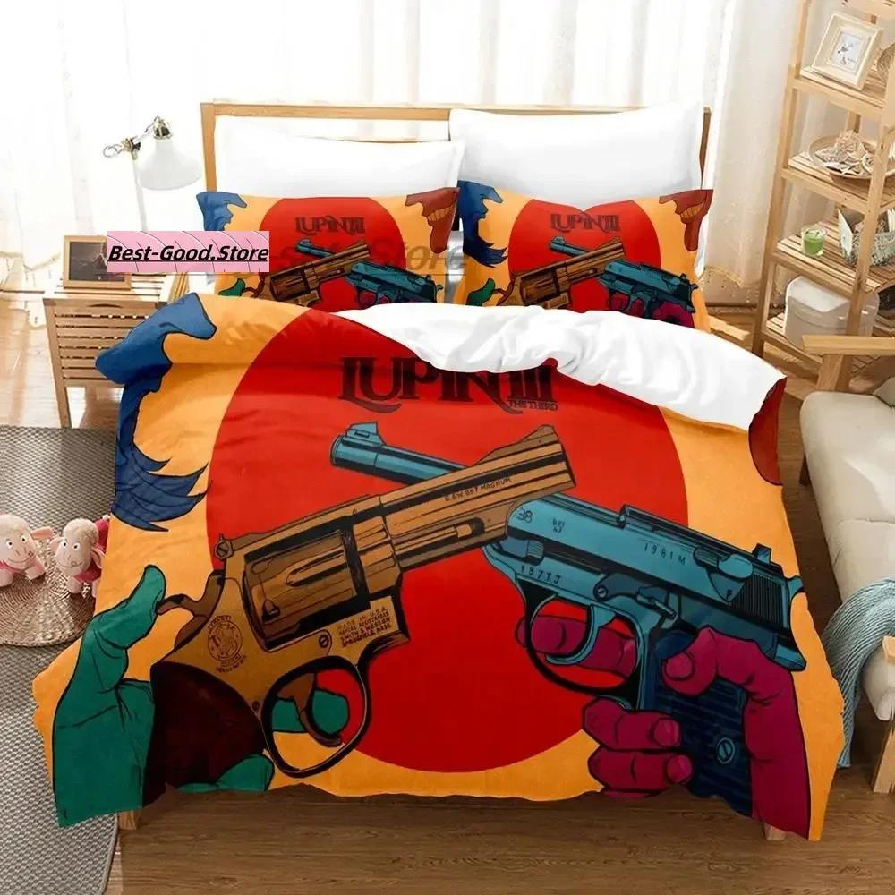 Lupin the 3rd Beding Set Single Twin Ful Quen King-Sized Dimensionsd Dimensions Bed Linen Set Aldult Kid Bedrom Duvetcover Sets 3D Print Anime