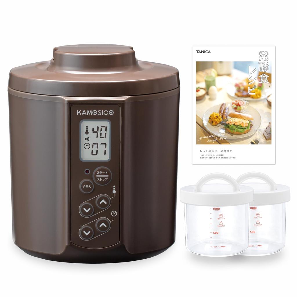 TANICA New KAMOSICO Glass Set Temperature Control Fermented Food Maker with Timer and Buzzer 1100ml (25-70℃) KS-02GC