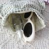 Korean Ins Style Plaid Drawstring Bag with Ruffle Edge Travel Makeup Organizer Jewelry Storage Pouch