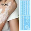 Eco-friendly Tattoo Sticker White Lace for Women, Temporary Face Body Skin-friendly Arm, Waterproof Fake Decal Wedding Party Festival Safe Tattoos