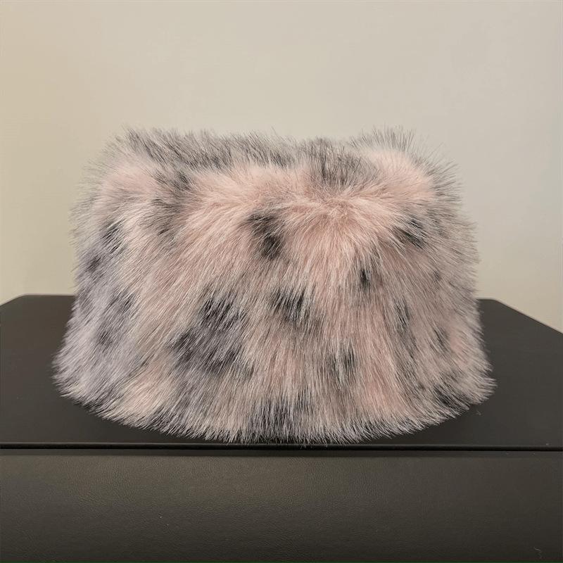 

Леопардовая плюшевая шапка рыбака женская осенне-зимняя искусственный мех пятна леопардовый принт головной убор теплая защитная шапка для ушей one size розовый