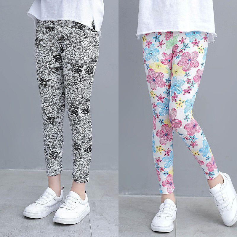 Summer Girls' Modal Leggings Soft Cropped Pants Versatile Baby Parent-child Outfit