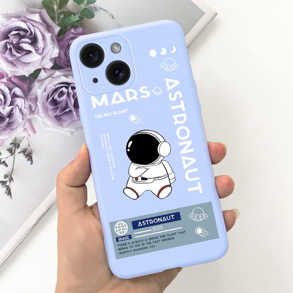 For Apple iPhone 15 Case Stylish Moon Spaceman Cartoon Cover Soft Silicone Phone Case For iPhone 15 Pro Max iPhone15 Plus Bumper