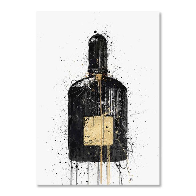 Abstract Graffiti Perfume Bottle Watercolor Style Canvas Painting Wall Art Picture Posters and Prints for Living Room Home Decor No Frame